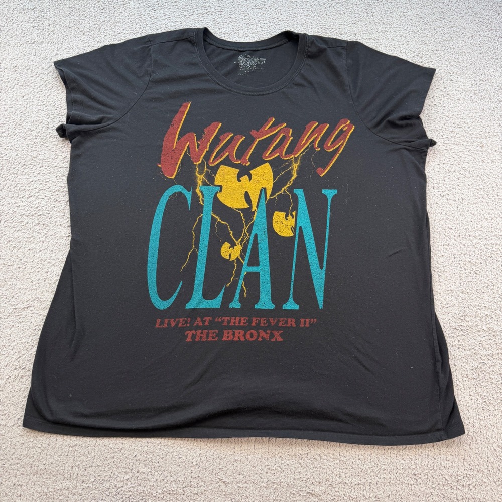 Wu-Tang Clan Women Black Graphic T-Shirt Live At The Fever II The Bronx 3X